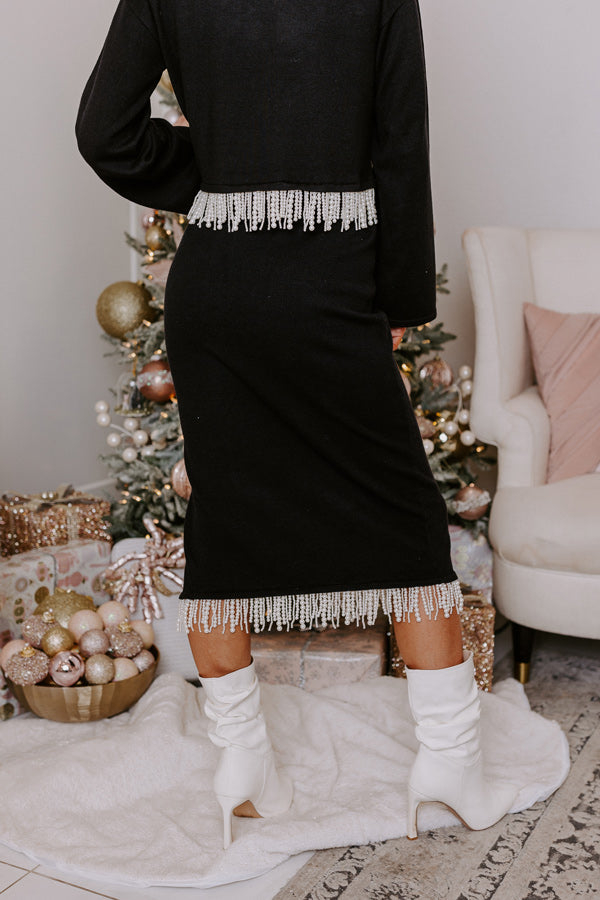 Daring Stares Pearl Fringe Skirt