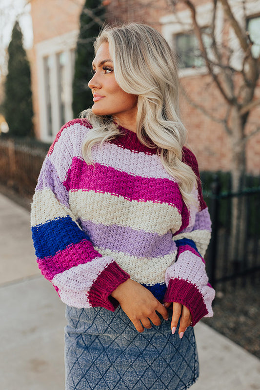 Latte Break Knit Sweater in Wine
