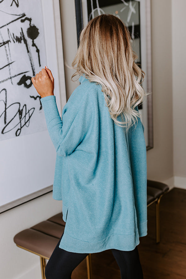 Time For Cozy Sweater in Light Teal