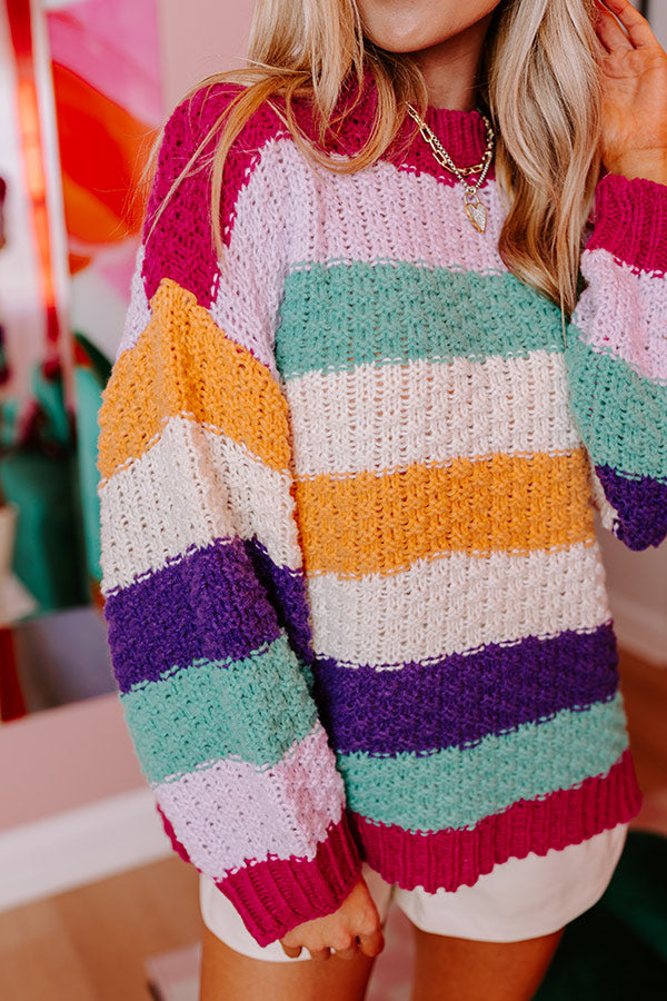 Latte Break Knit Sweater In Berry