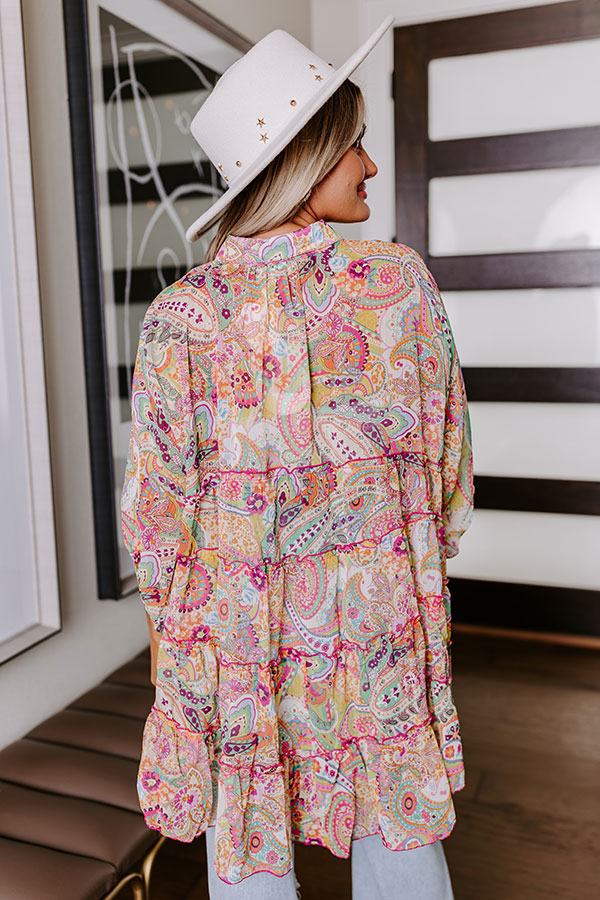 Viva La Travel Paisley Tunic In Yellow