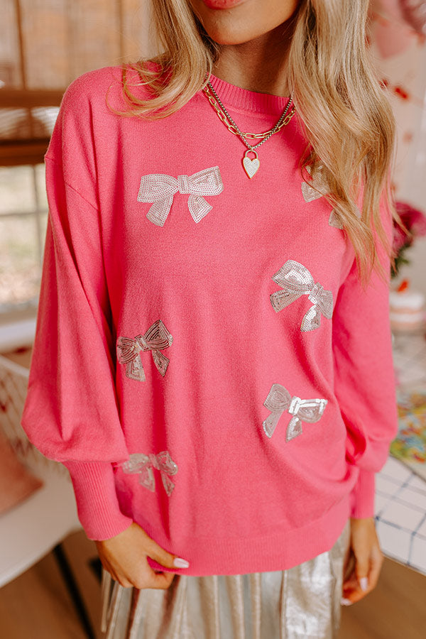Pretty Little Bows Sequin Sweater Top