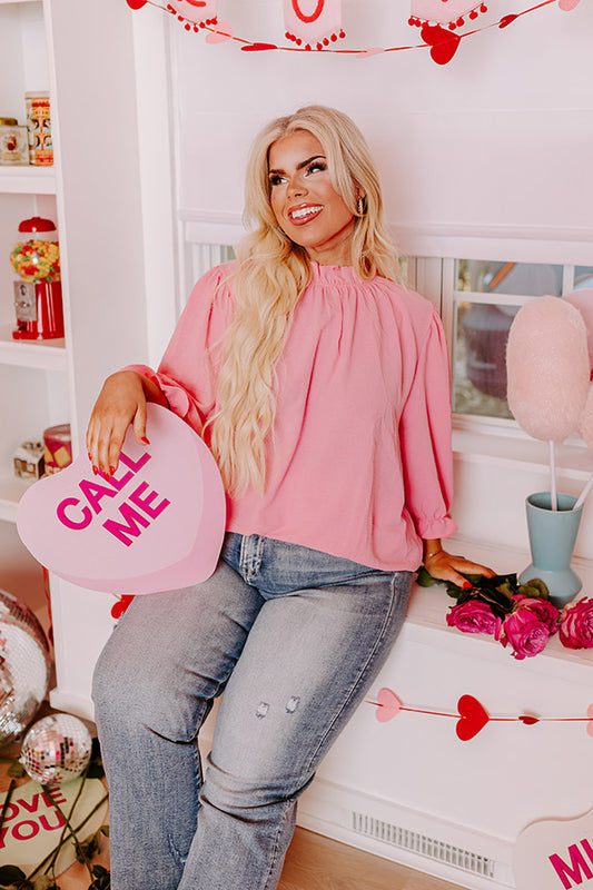 Brunch Date Shift Top in Pink Curves