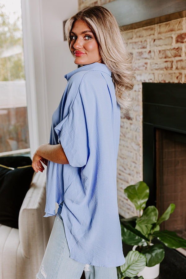 Destined For Decadence Button Up In Sky Blue