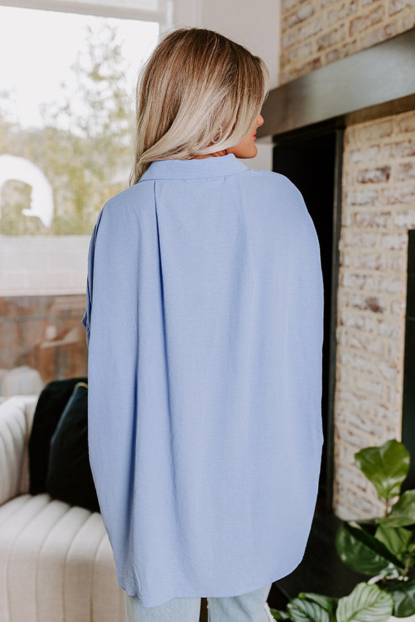 Destined For Decadence Button Up In Sky Blue