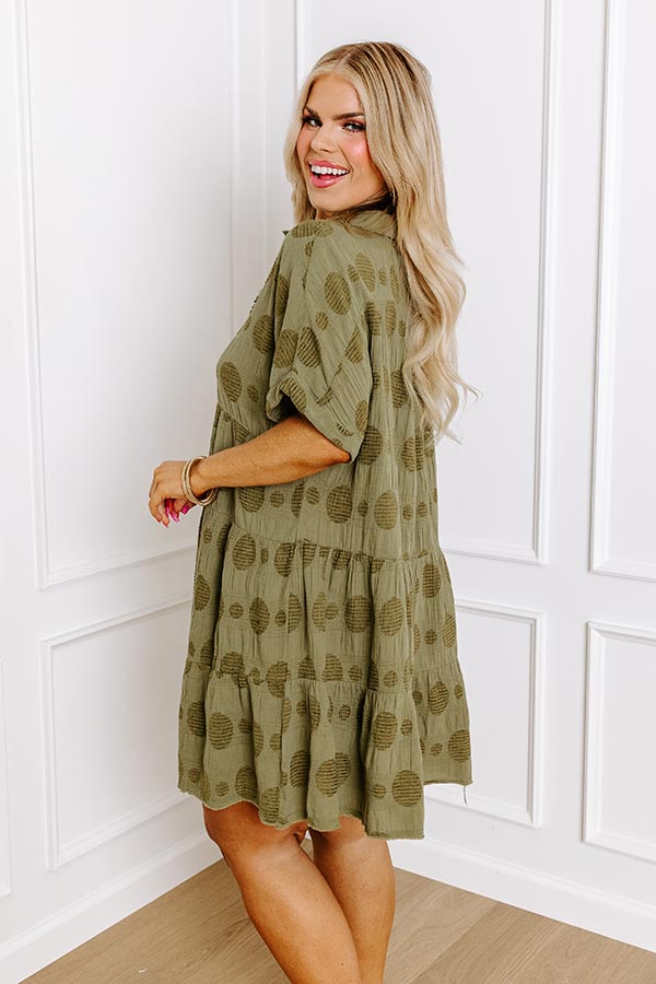Dancing In The Sun Babydoll Dress In Sage Curves XL / Sage