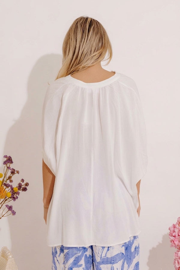 Sun-Kissed Sands Shift Top In White