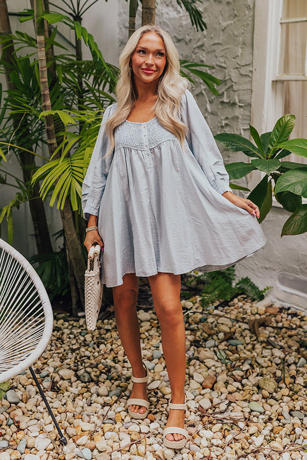 Manhattan Meeting Tunic Dress In Sky Blue