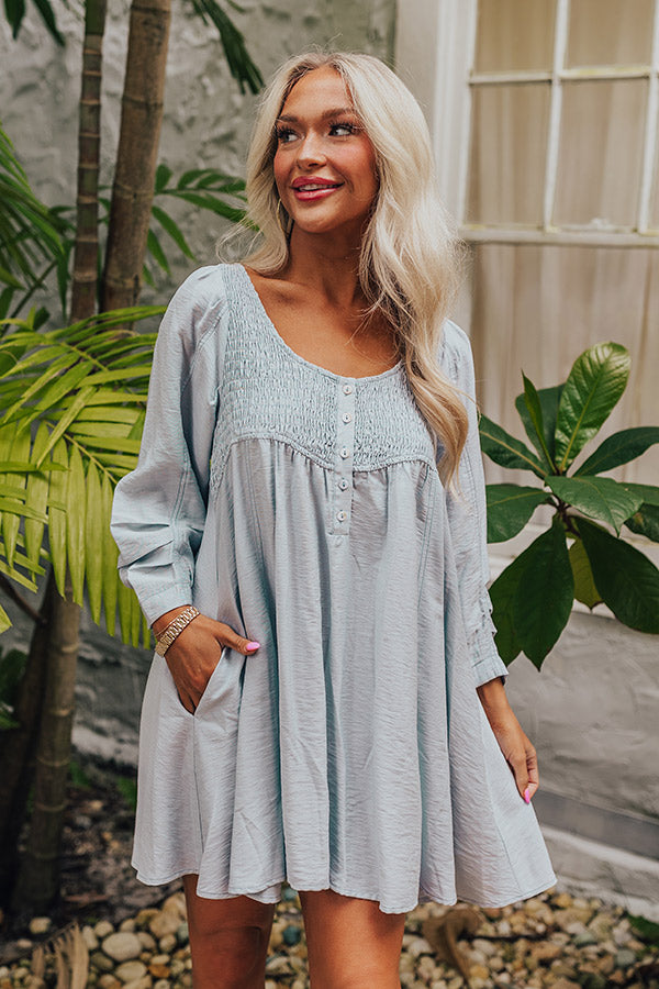 Manhattan Meeting Tunic Dress In Sky Blue