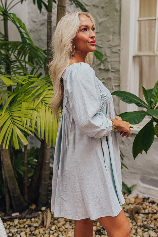 Manhattan Meeting Tunic Dress In Sky Blue