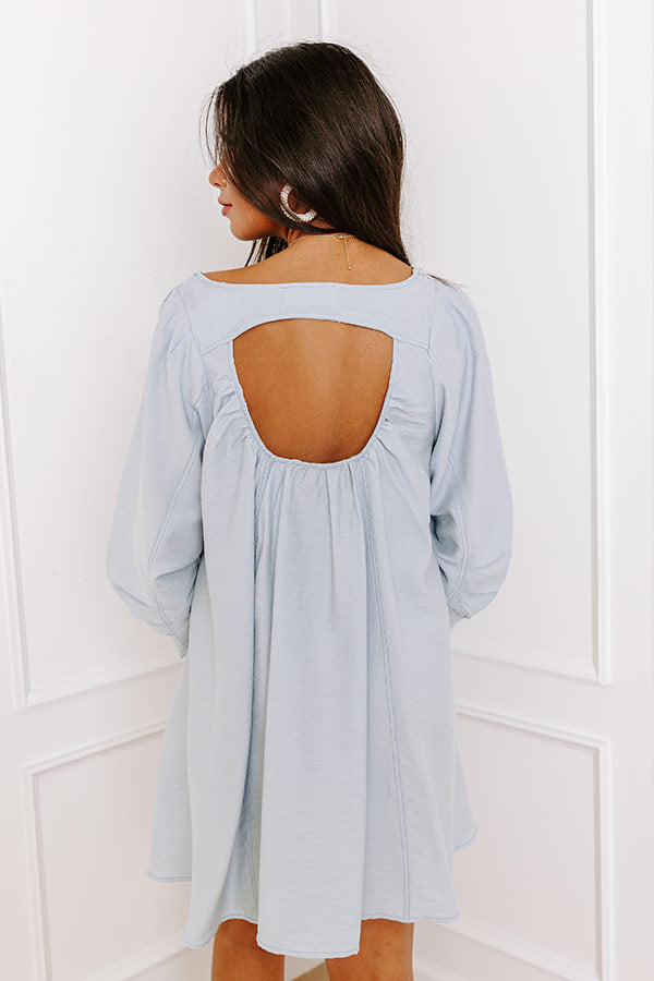 Manhattan Meeting Tunic Dress In Sky Blue