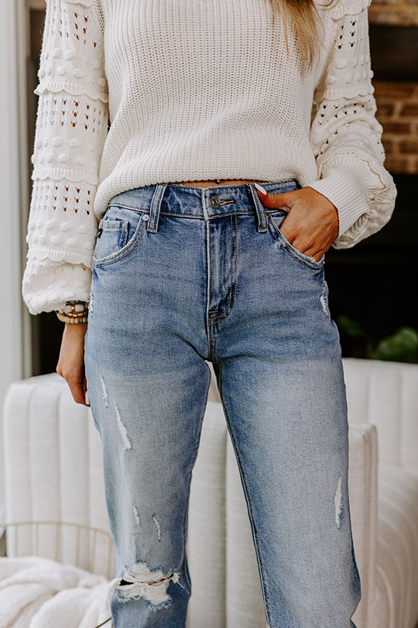 KanCan Reese High Waist Distressed Straight Leg Jean