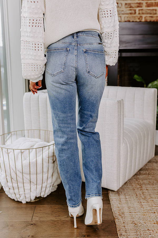 KanCan Reese High Waist Distressed Straight Leg Jean