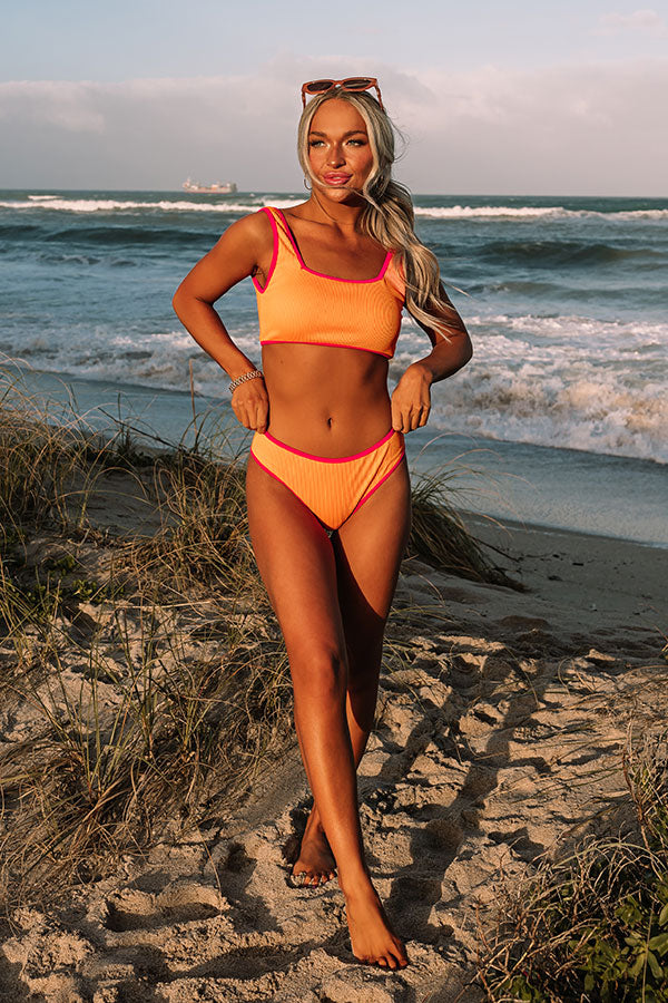 Sunny Coastline Ribbed Bikini Bottom