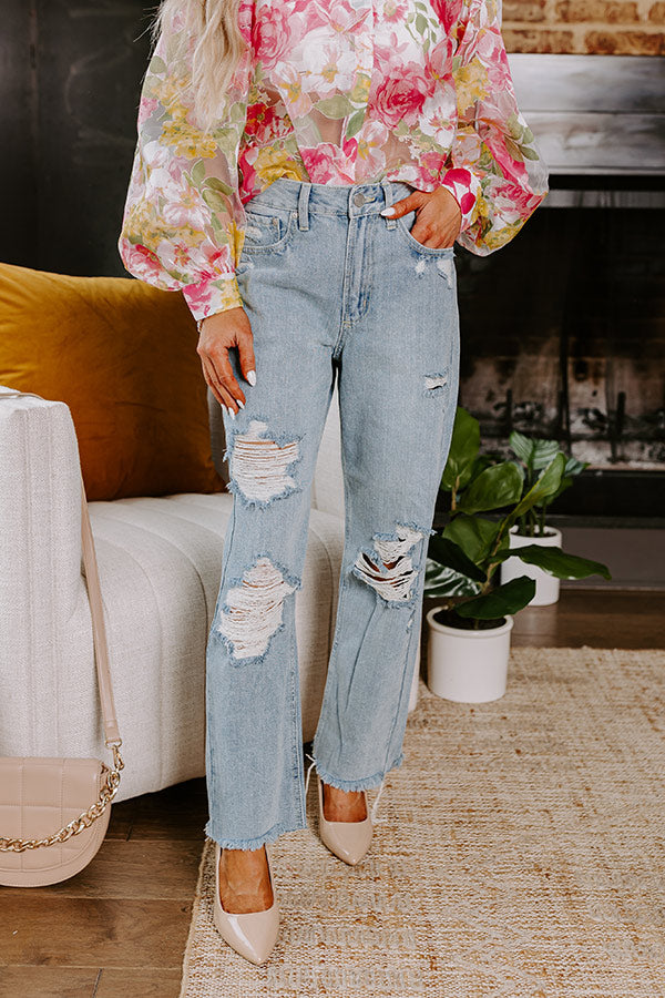 Just USA Kai High Waist Distressed Straight Leg Jean