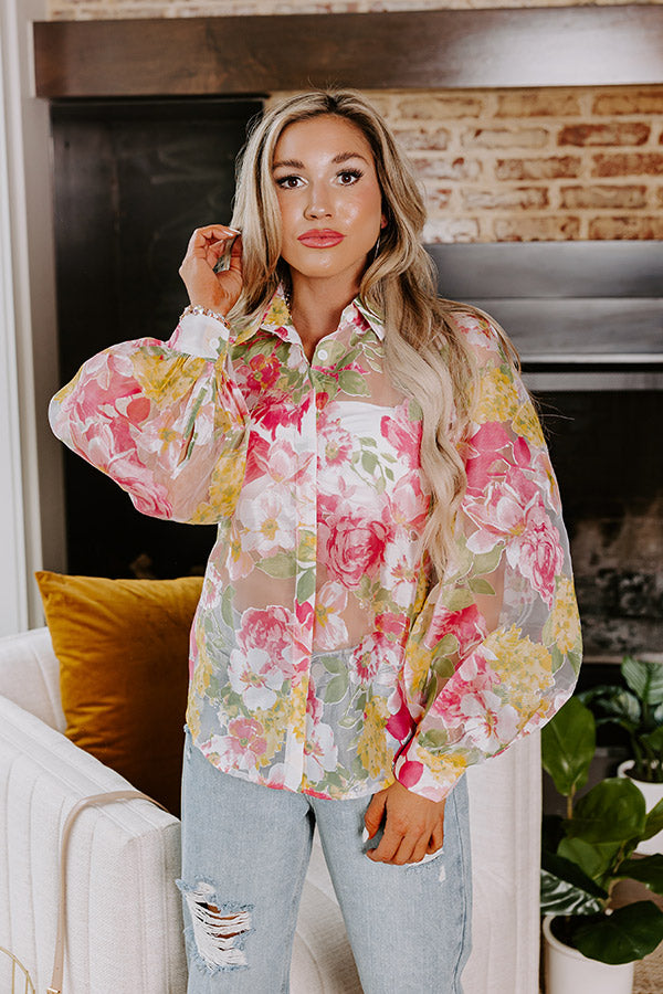 Garden Glamour Organza Top