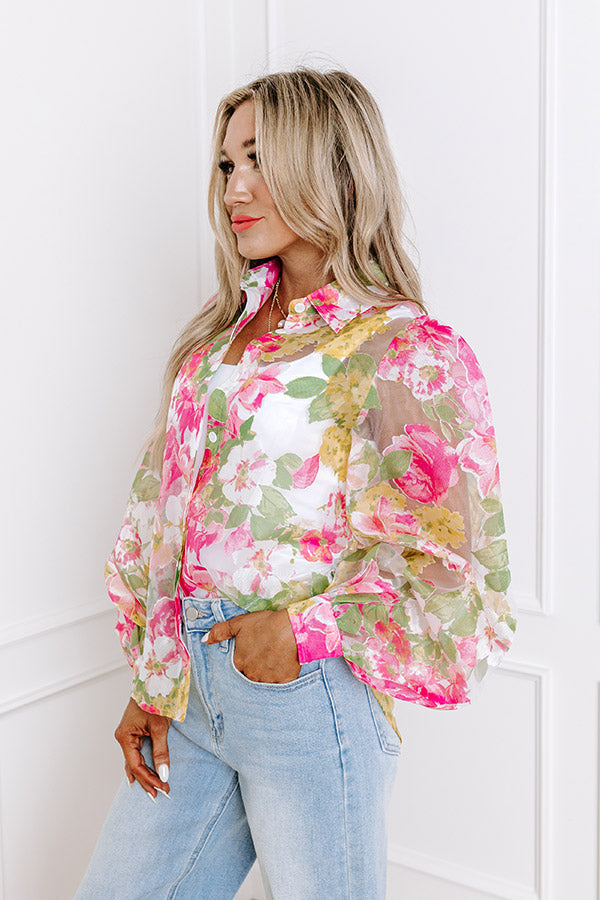 Garden Glamour Organza Top