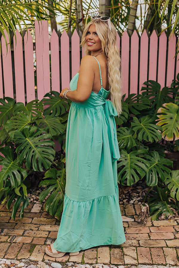 Oh So Chic Maxi Dress in Sea Glass Curves