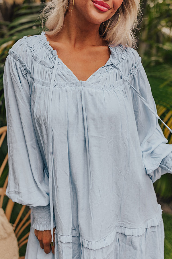 Brunch On The Coast Shift Dress in Sky Blue