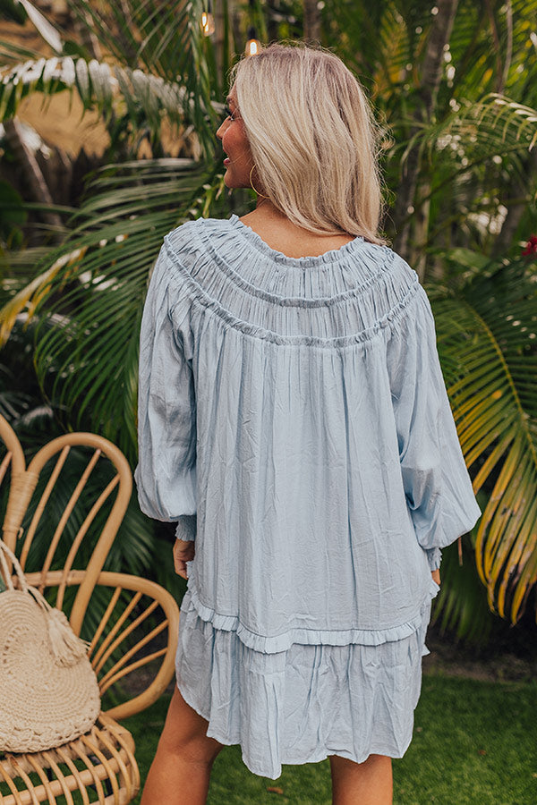 Brunch On The Coast Shift Dress in Sky Blue