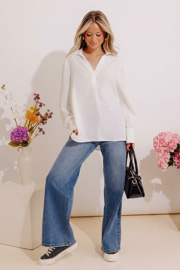 Charleston Getaway Shift Top in Ivory
