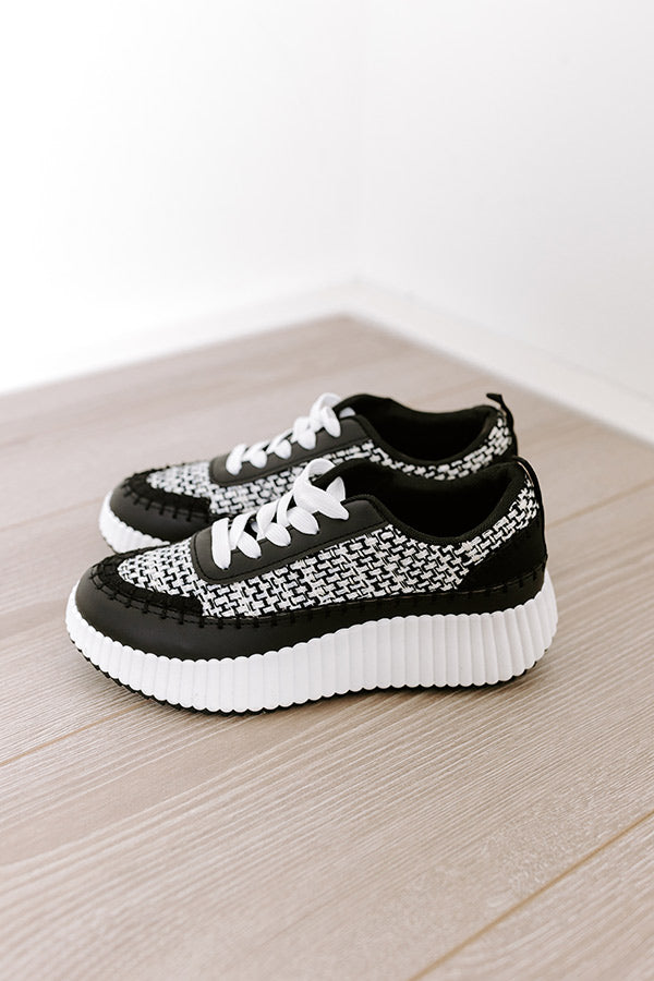 The Terra Tweed Platform Sneaker in Black