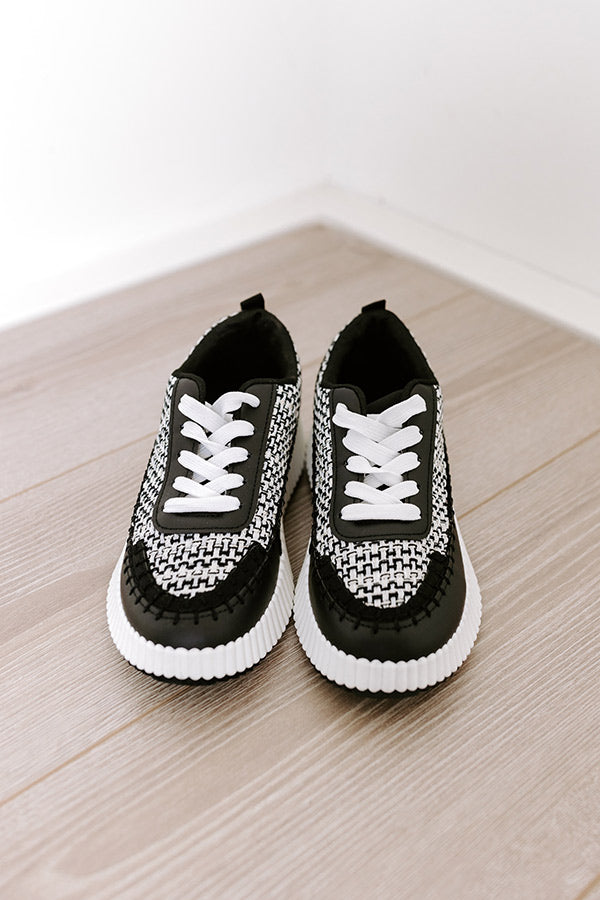 The Terra Tweed Platform Sneaker in Black