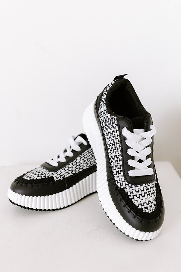 The Terra Tweed Platform Sneaker in Black
