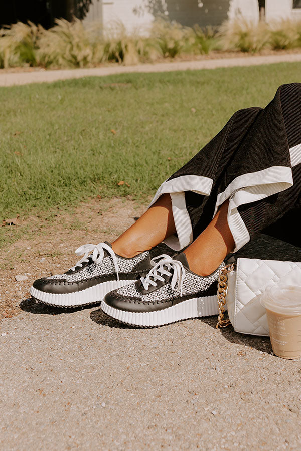 The Terra Tweed Platform Sneaker in Black
