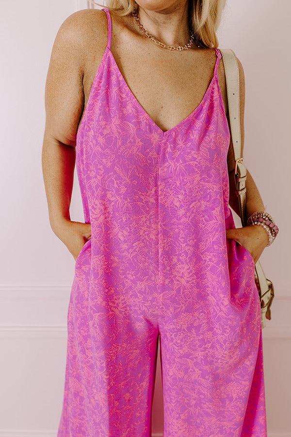 Casually Chic Floral Jumpsuit in Violet Curves