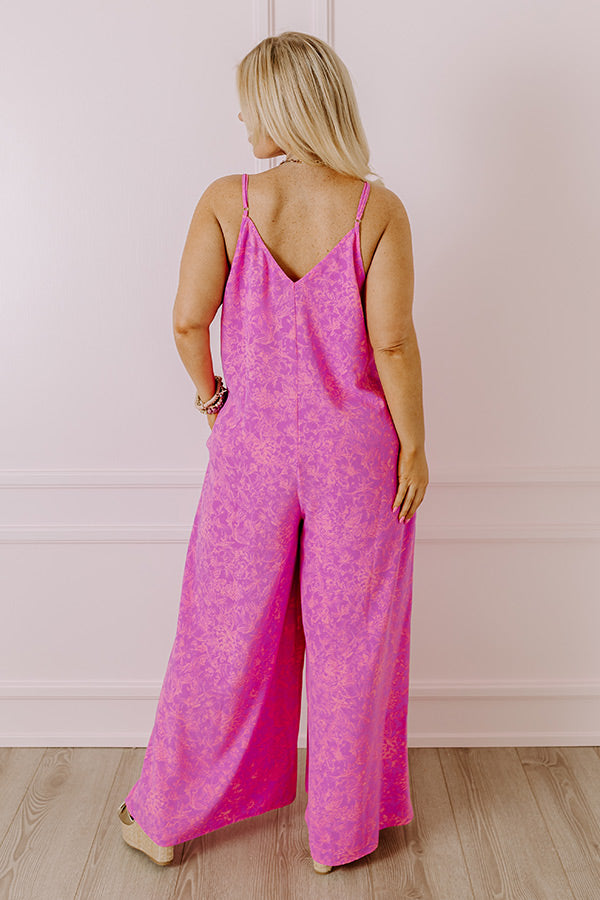 Casually Chic Floral Jumpsuit in Violet Curves