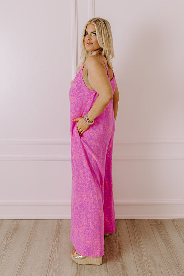 Casually Chic Floral Jumpsuit in Violet Curves