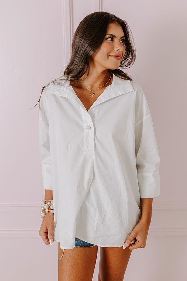 Manhattan Meeting Shift Top In White
