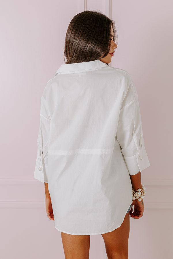 Manhattan Meeting Shift Top In White