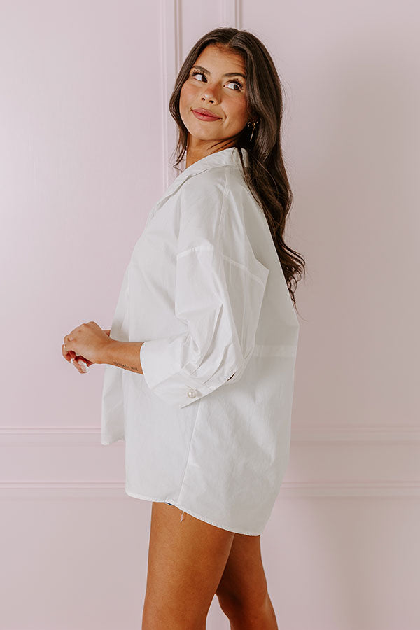 Manhattan Meeting Shift Top In White