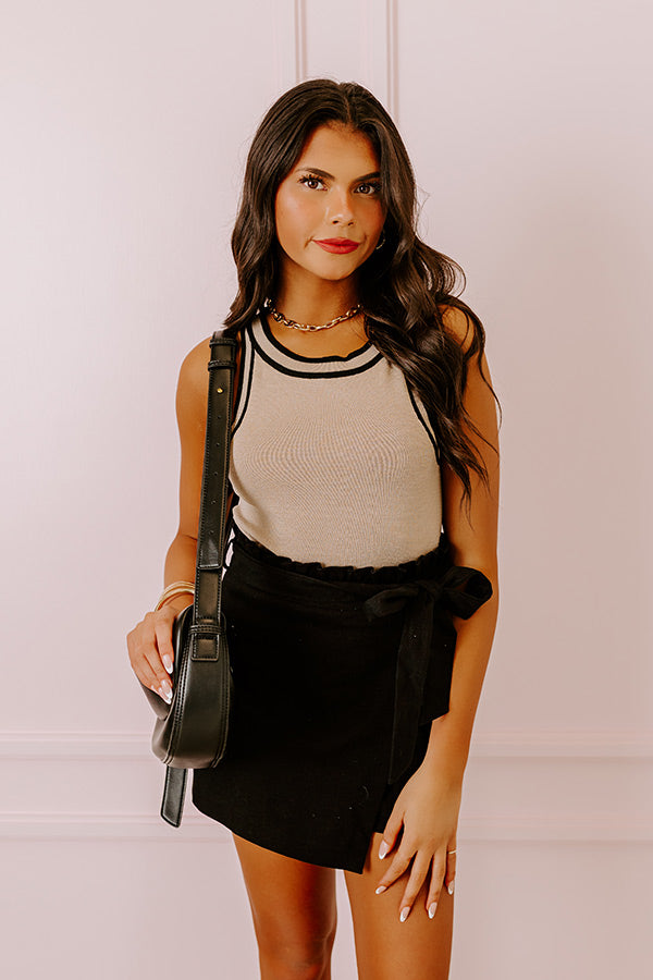 Social Hour Knit Top in Taupe