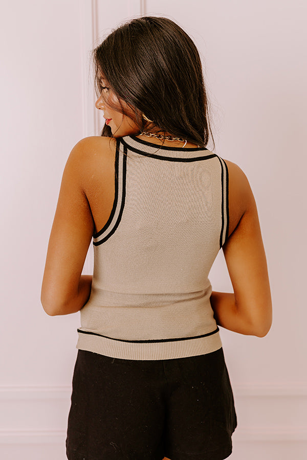 Social Hour Knit Top in Taupe