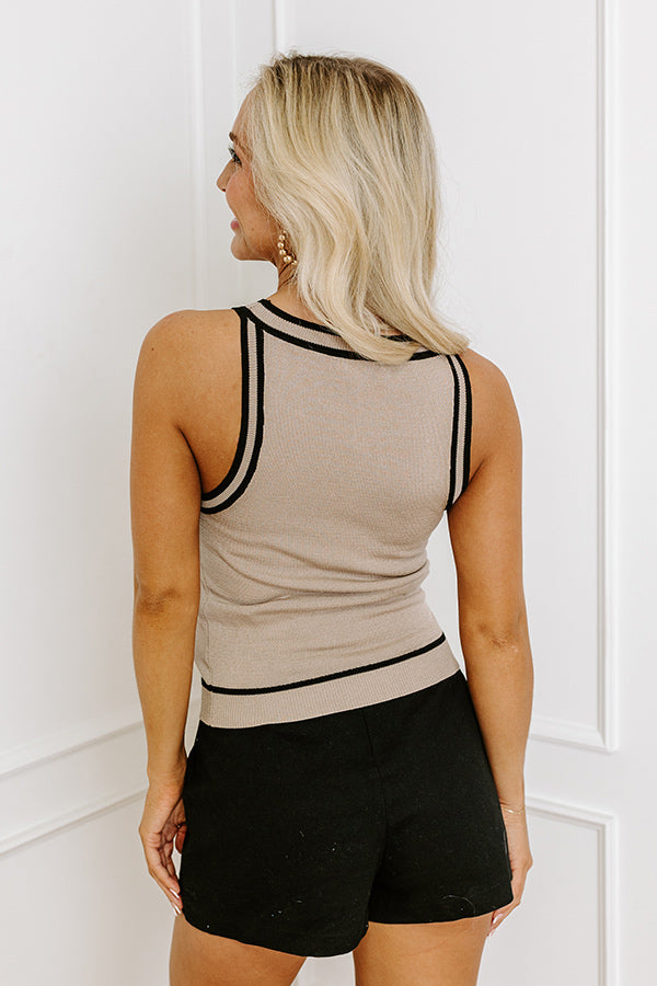 Social Hour Knit Top in Taupe