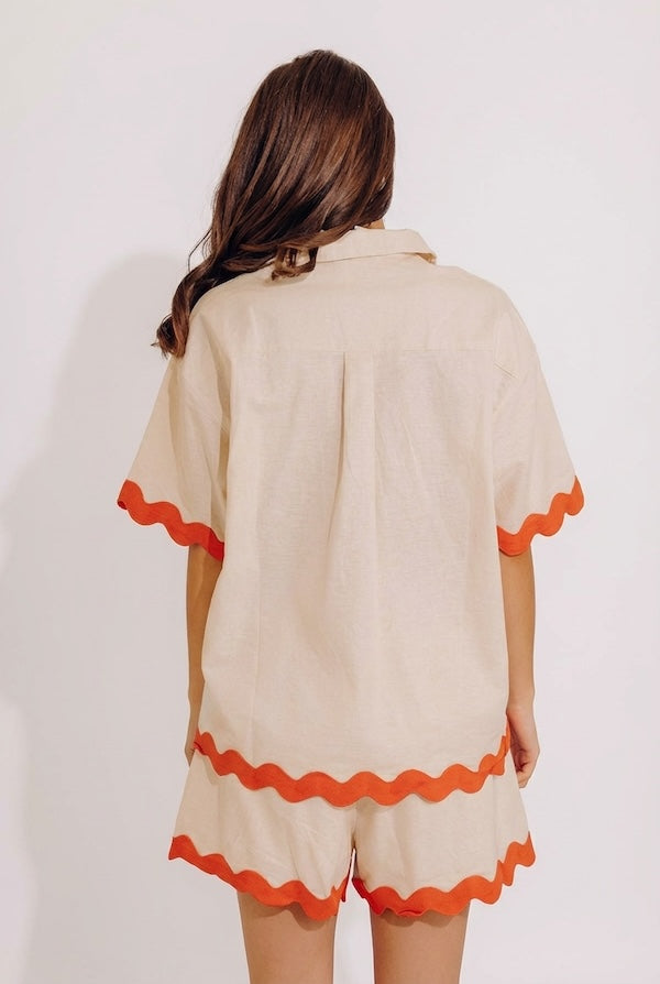 Vacay Escape Linen-Blend Top
