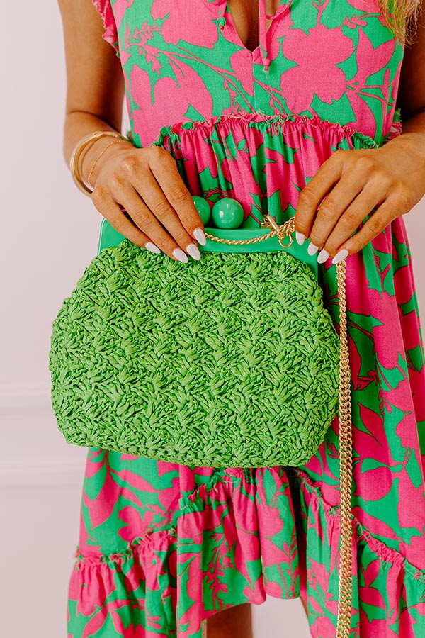 Naomi Woven Crossbody In Kelly Green