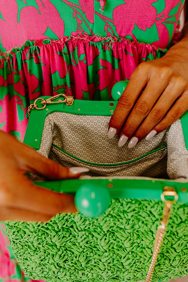 Naomi Woven Crossbody In Kelly Green