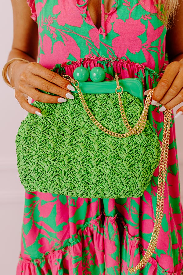 Naomi Woven Crossbody In Kelly Green
