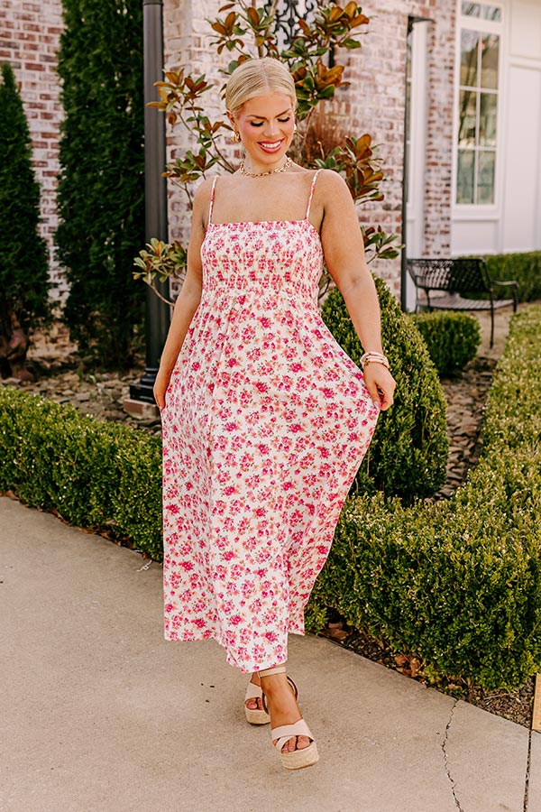 Smiles and Sunshine Floral Maxi in Ivory Curves