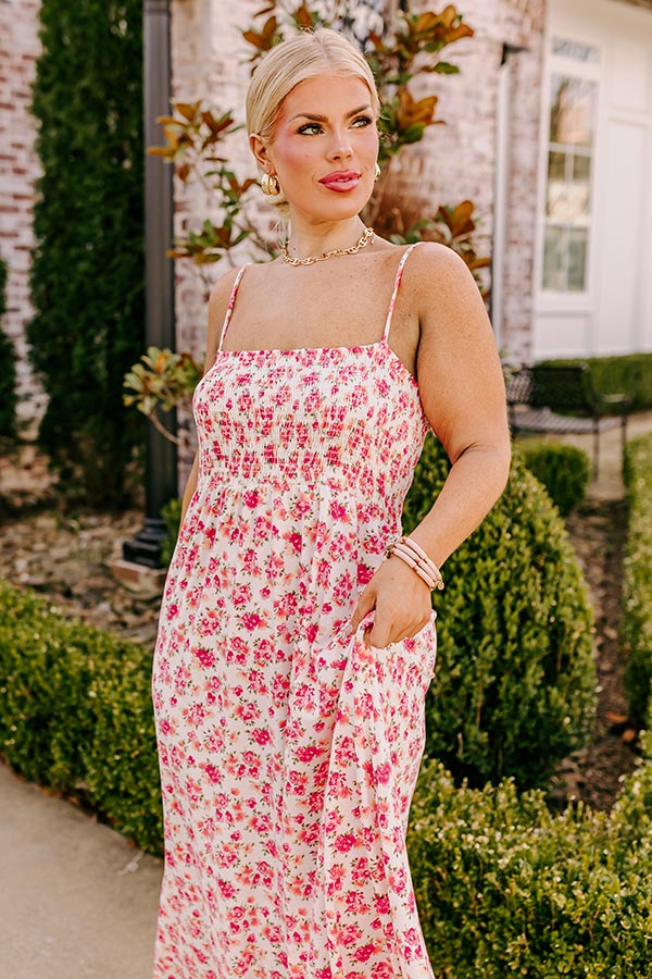Smiles and Sunshine Floral Maxi in Ivory Curves