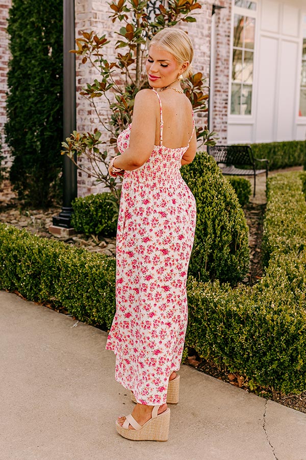 Smiles and Sunshine Floral Maxi in Ivory Curves