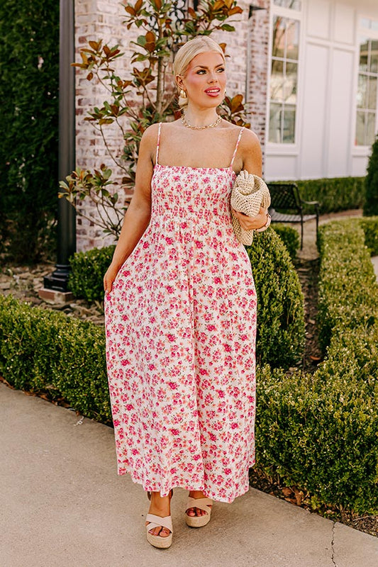 Smiles and Sunshine Floral Maxi in Ivory Curves