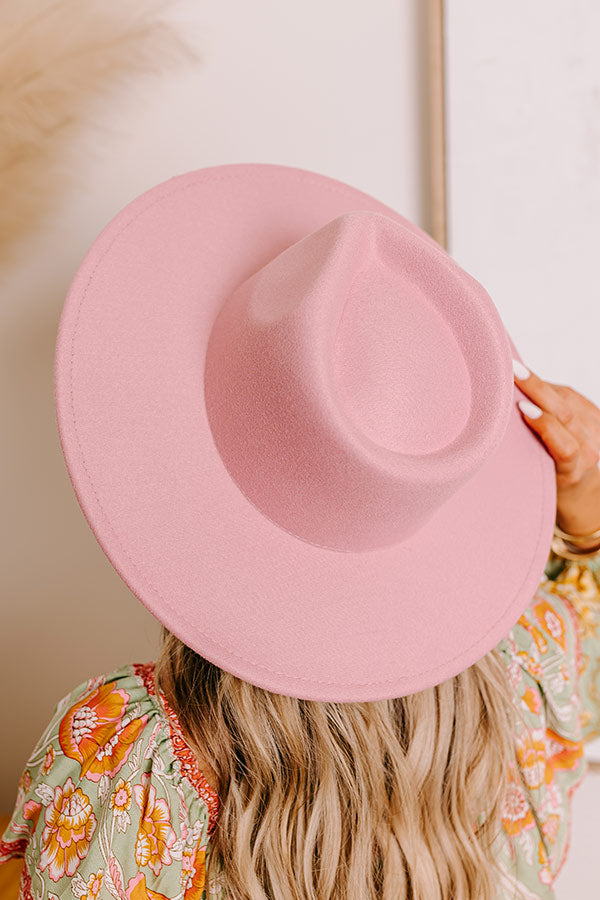 Chic and Charm Felt Fedora in Blush