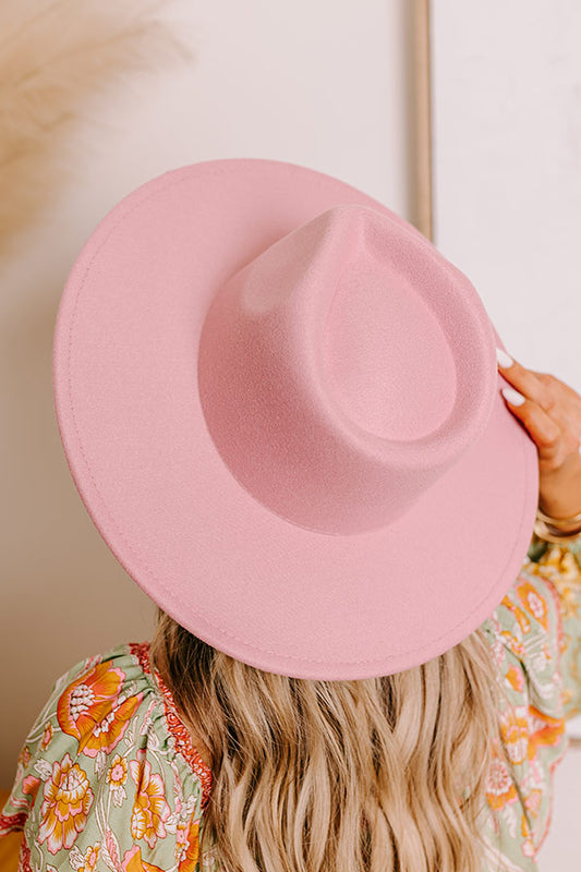 Chic and Charm Felt Fedora in Blush