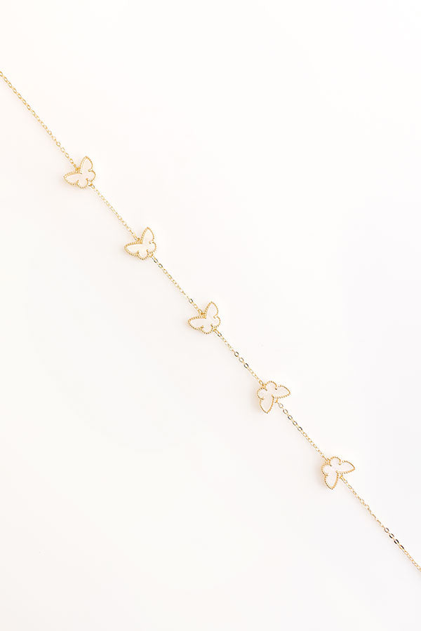 Butterfly Garden Necklace in Ivory