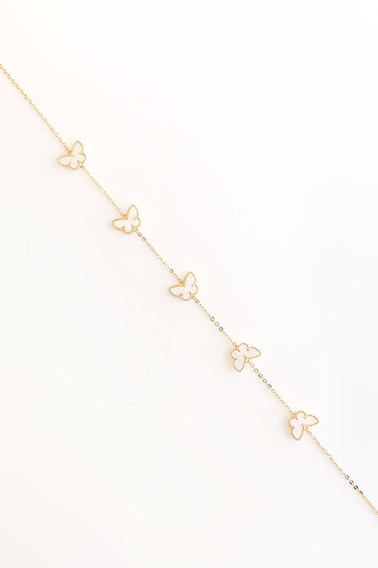 Butterfly Garden Necklace in Ivory